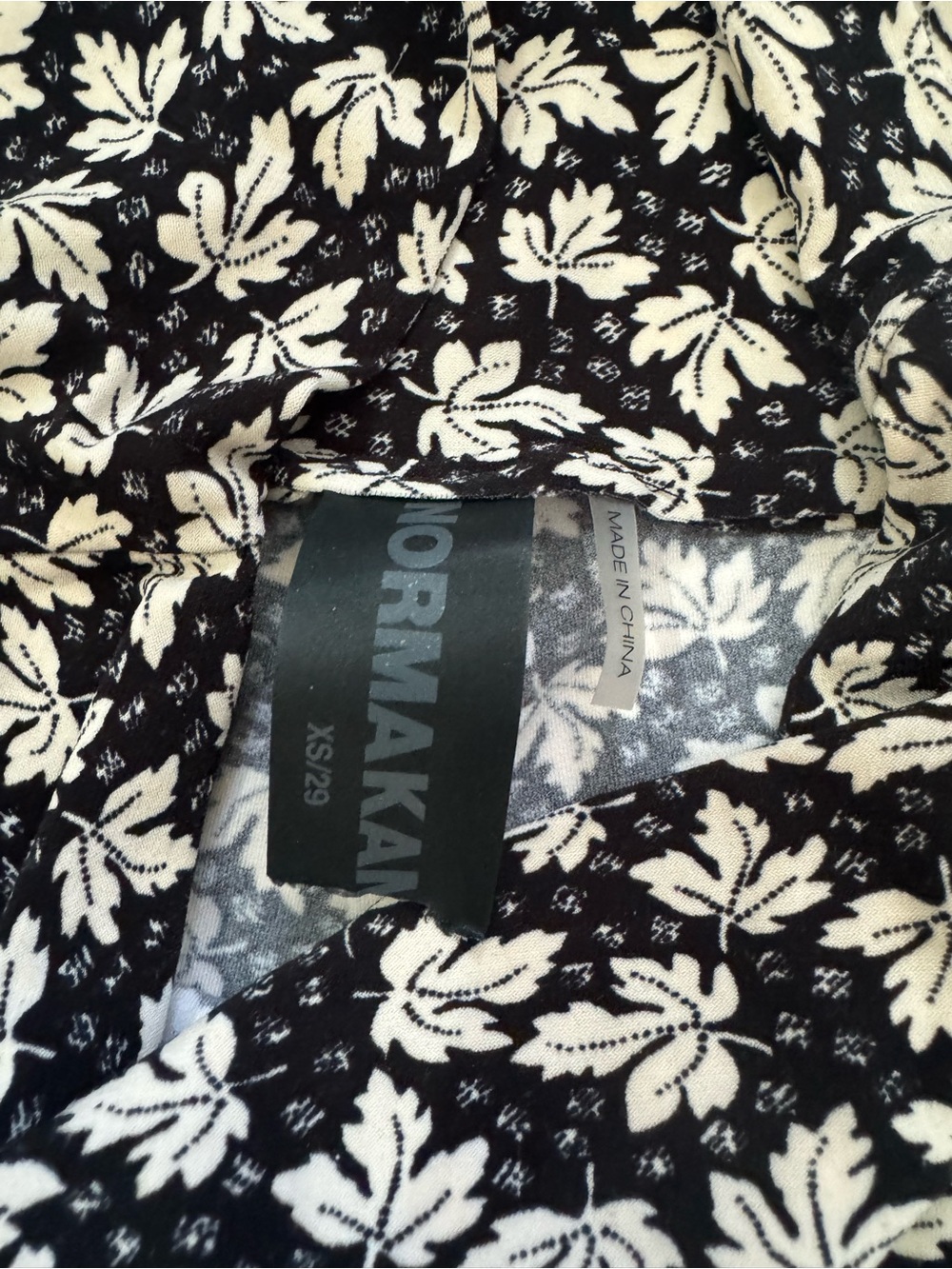 Norma Kamali Stretchy jersey wide leg flare leaf print high waist pants XS - Picture 8 of 10